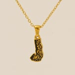 Gold color / 1 Piece Classic Bark Grain Unique Letter J Stainless Steel  Gold Color Unisex Pendant Necklaces Picture10